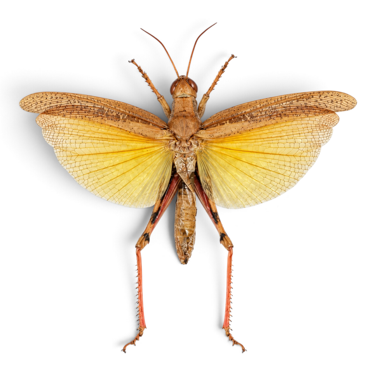 Eucoptacra ceylonica – Geelvleugelige sprinkhaan